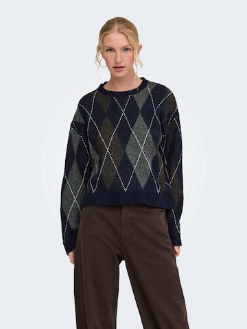 ONLY - Jersey 'ONLRhombus' en azul: frente