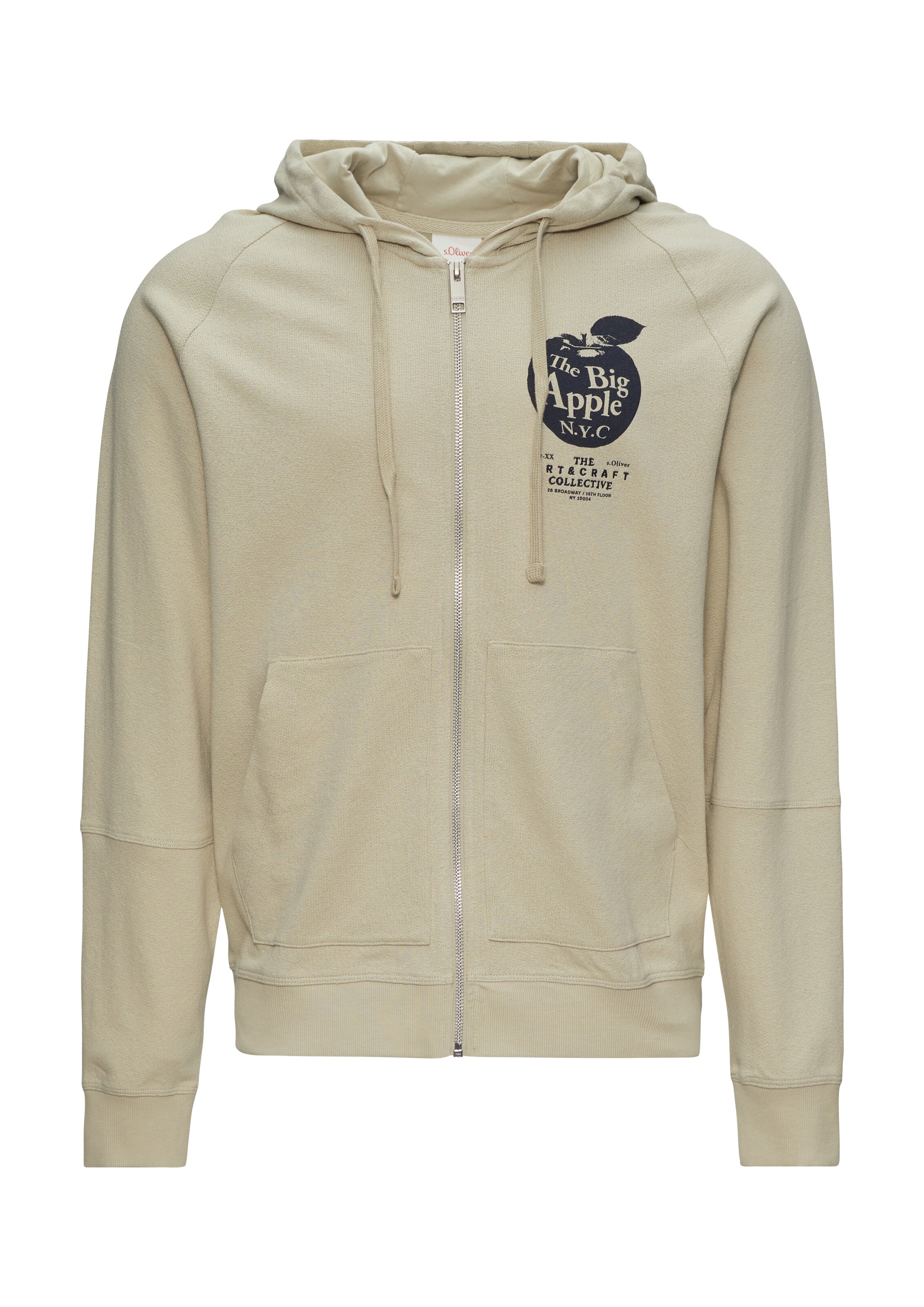 s.Oliver Sweatvest in Beige: voorkant