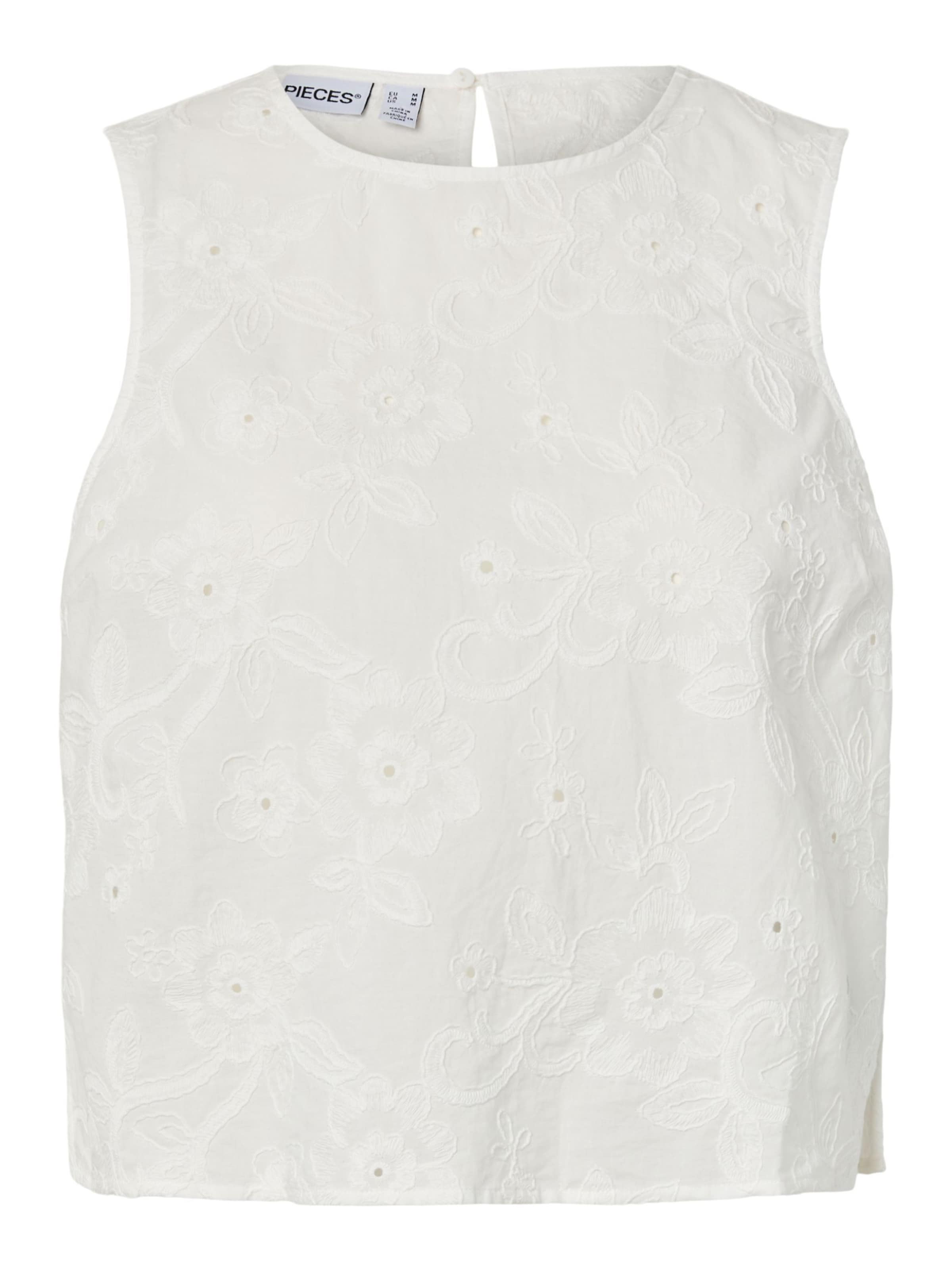 PIECES - Top en blanco: frente