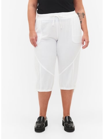 Loosefit Pantalon 'Jeasy' Zizzi en blanc : devant