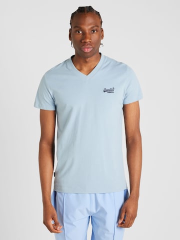 Superdry Majica 'Essential' | modra barva: sprednja stran