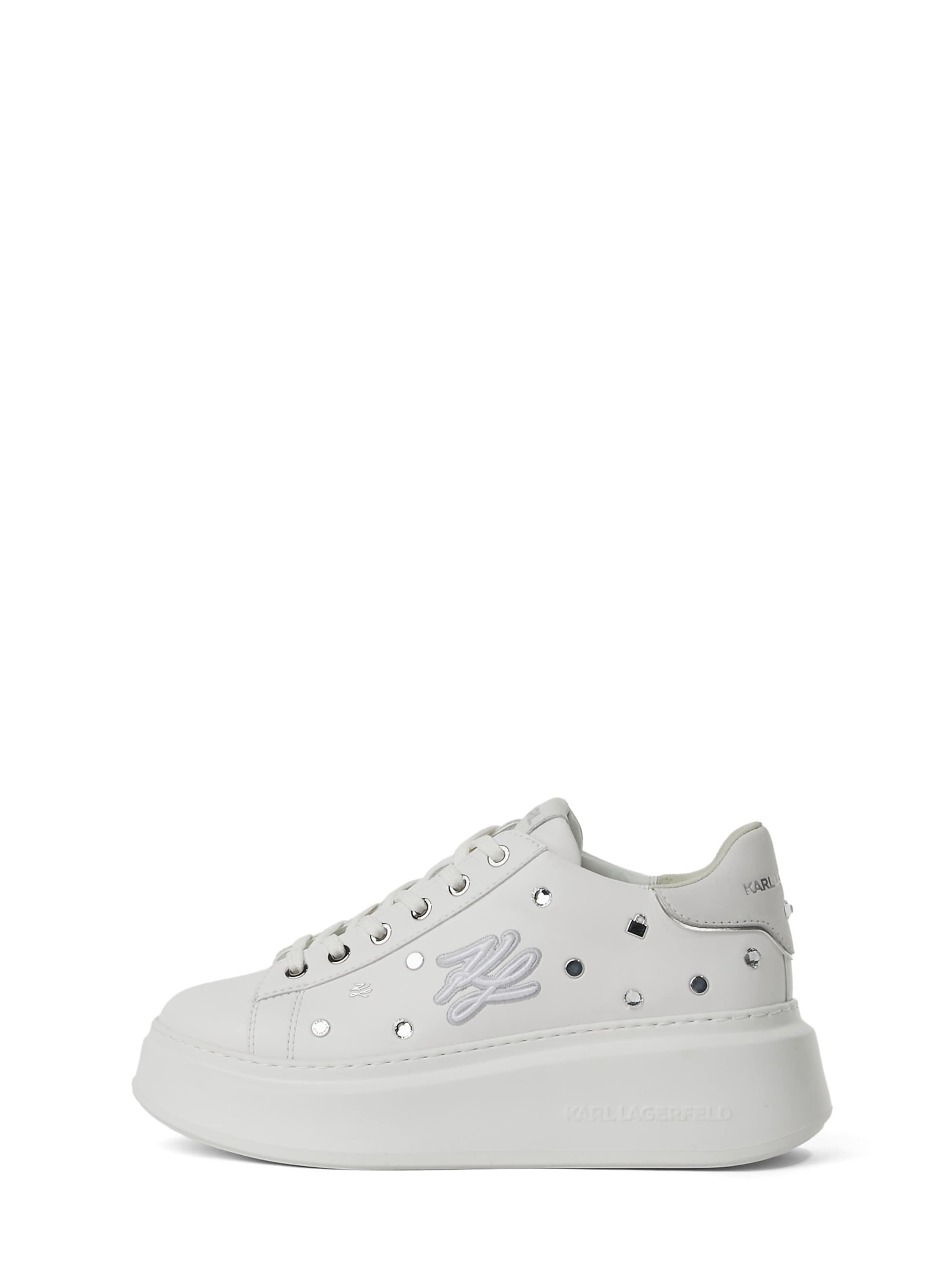 balts Karl Lagerfeld Zemie brīvā laika apavi: no priekšpuses