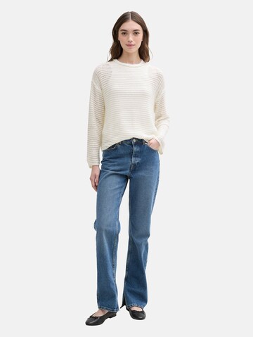 TOM TAILOR DENIM Pullover in Weiß