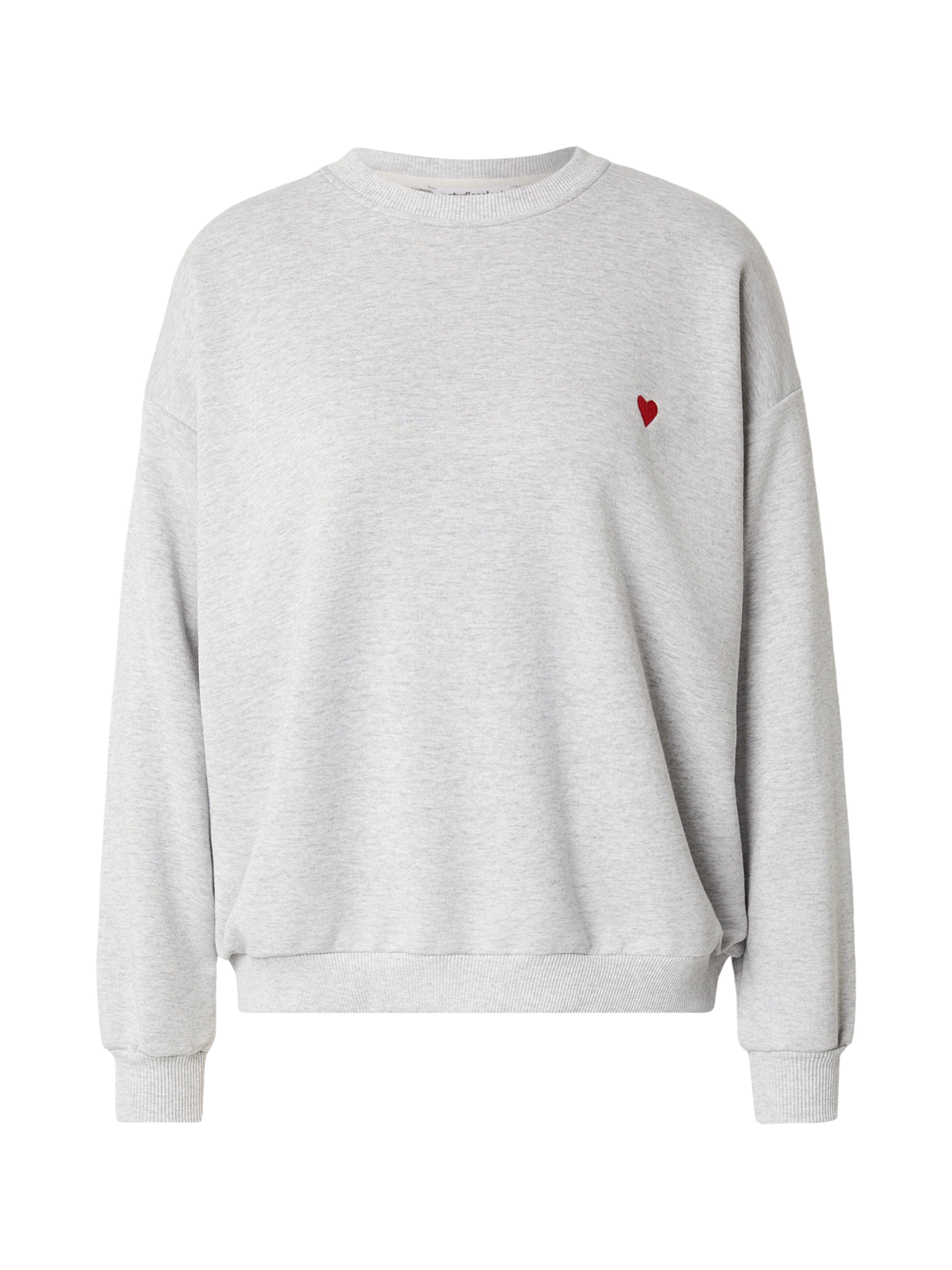 studioselect Sweat-shirt 'Eva' en gris chiné / rouge, Vue avec produit