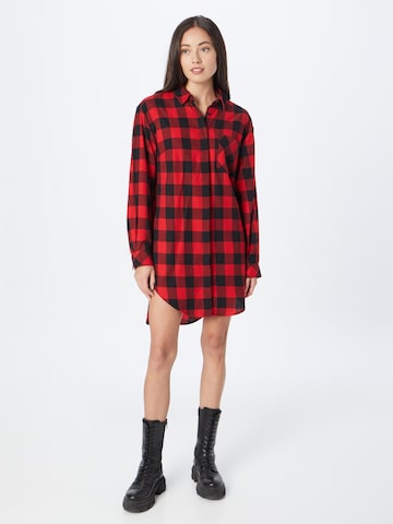 Urban Classics Shirt Dress in Red: front