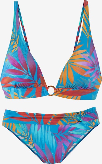 XXS/A/B dydžio Bikinis iš LASCANA, spalva – mėlyna / šviesiai violetinė / oranžinė / raudona, Prekių apžvalga