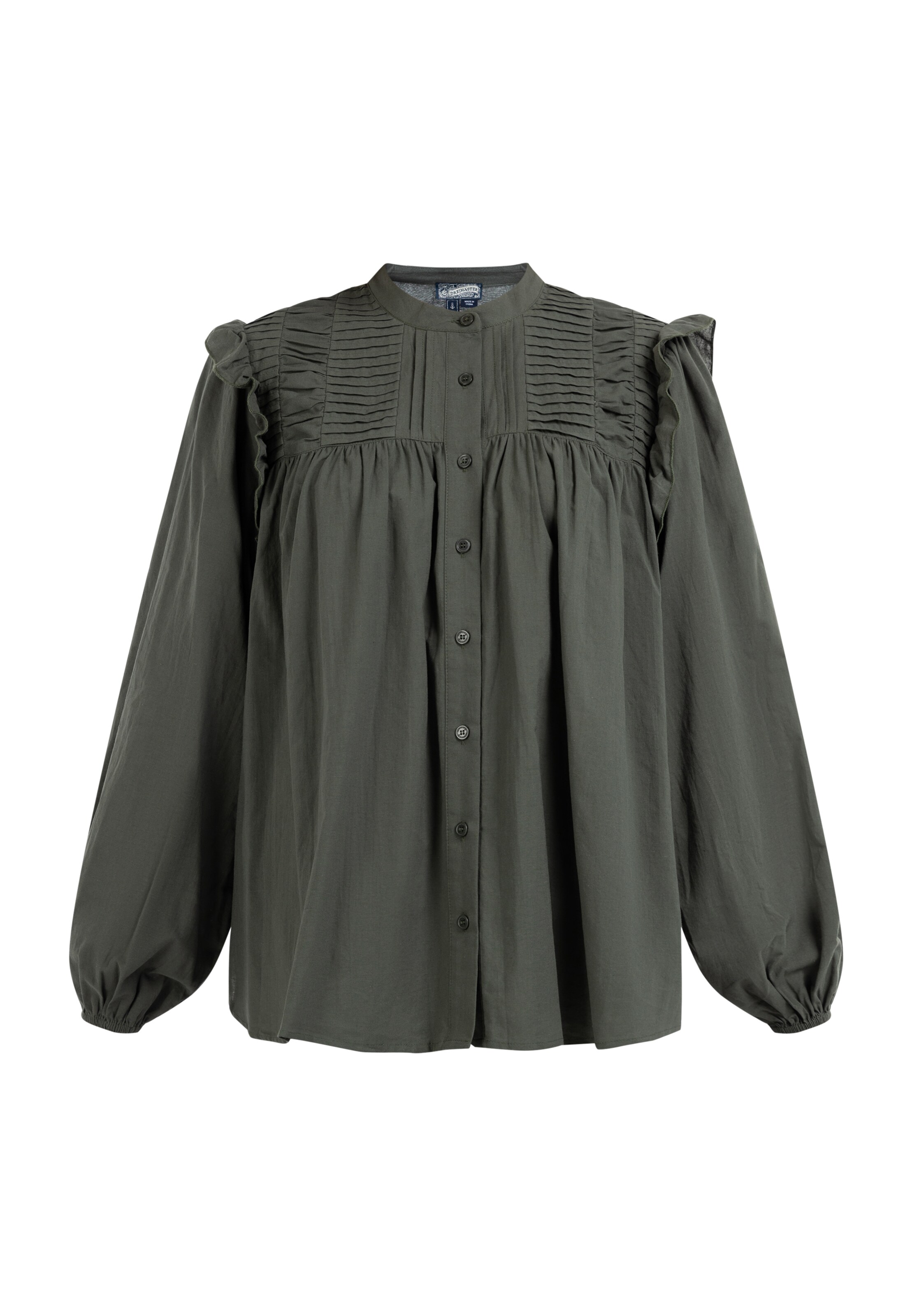 Camicia da donna di DreiMaster Vintage in verde: frontale