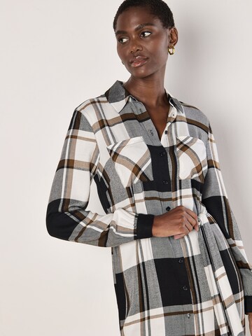 Apricot Large Check Shirt Midi Dress ' ' in Schwarz