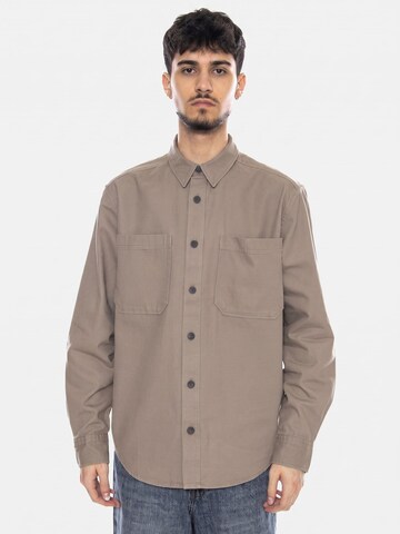 Only & Sons Comfort fit Button Up Shirt 'ONSALP' in Brown: front