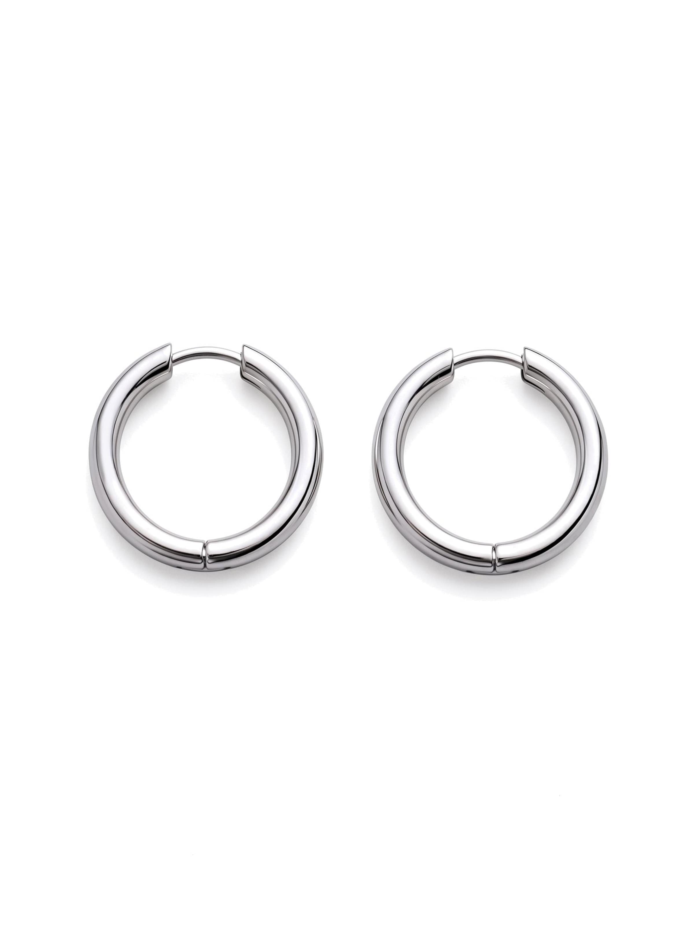REYTEL Earrings 'THE HOOP M' in Silver: front