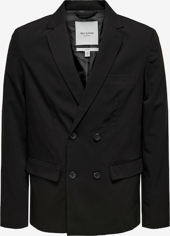 Coupe regular Veste de costume Only & Sons en noir : devant