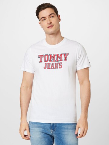 balts Tommy Jeans T-Krekls 'Essential': no priekšpuses