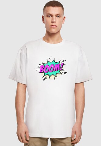Merchcode Shirt 'BOOM Comic' in Wit: voorkant