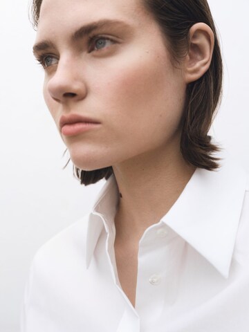 MANGO Bluse 'PLI' in Weiß