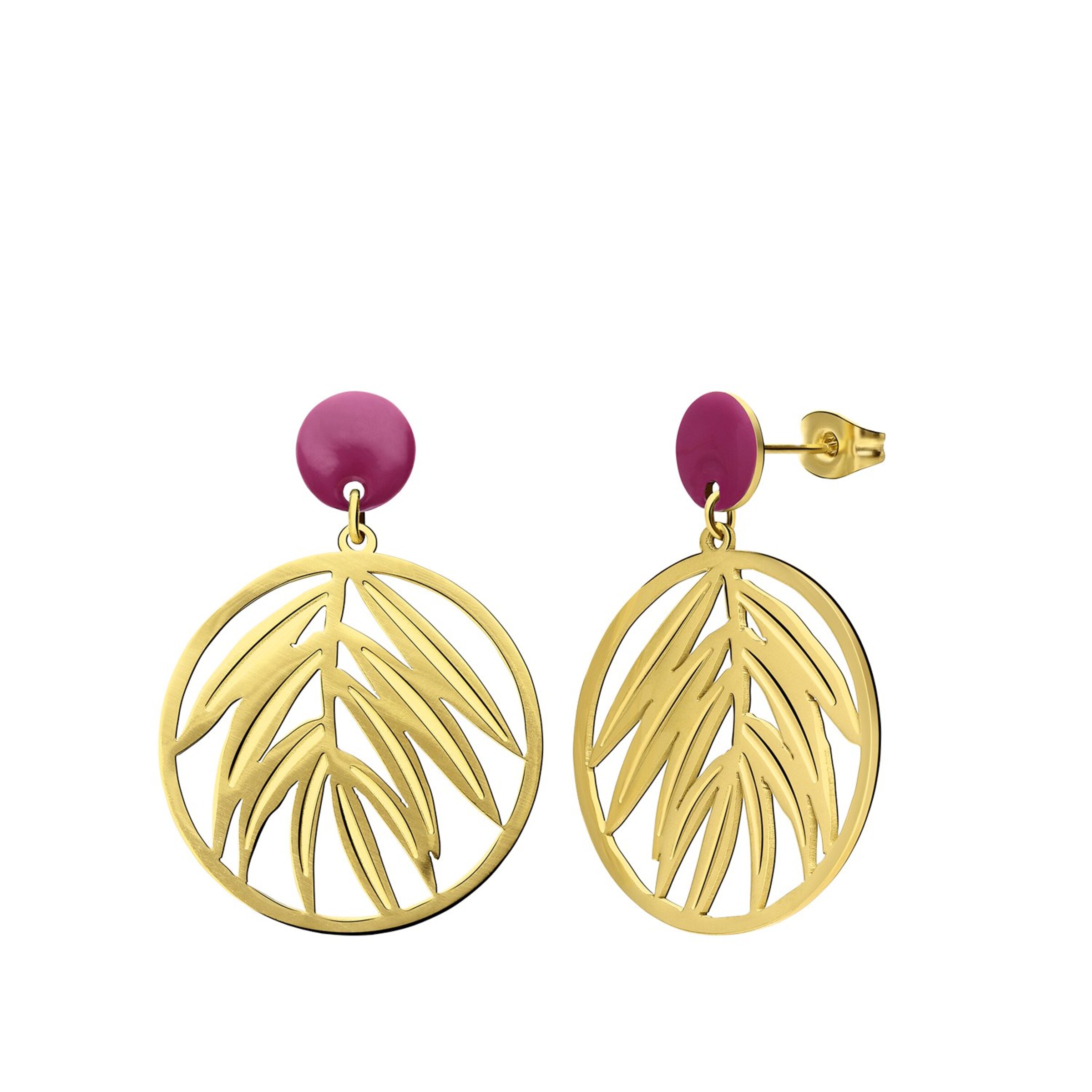 Boucles d'oreilles Lucardi en or : devant