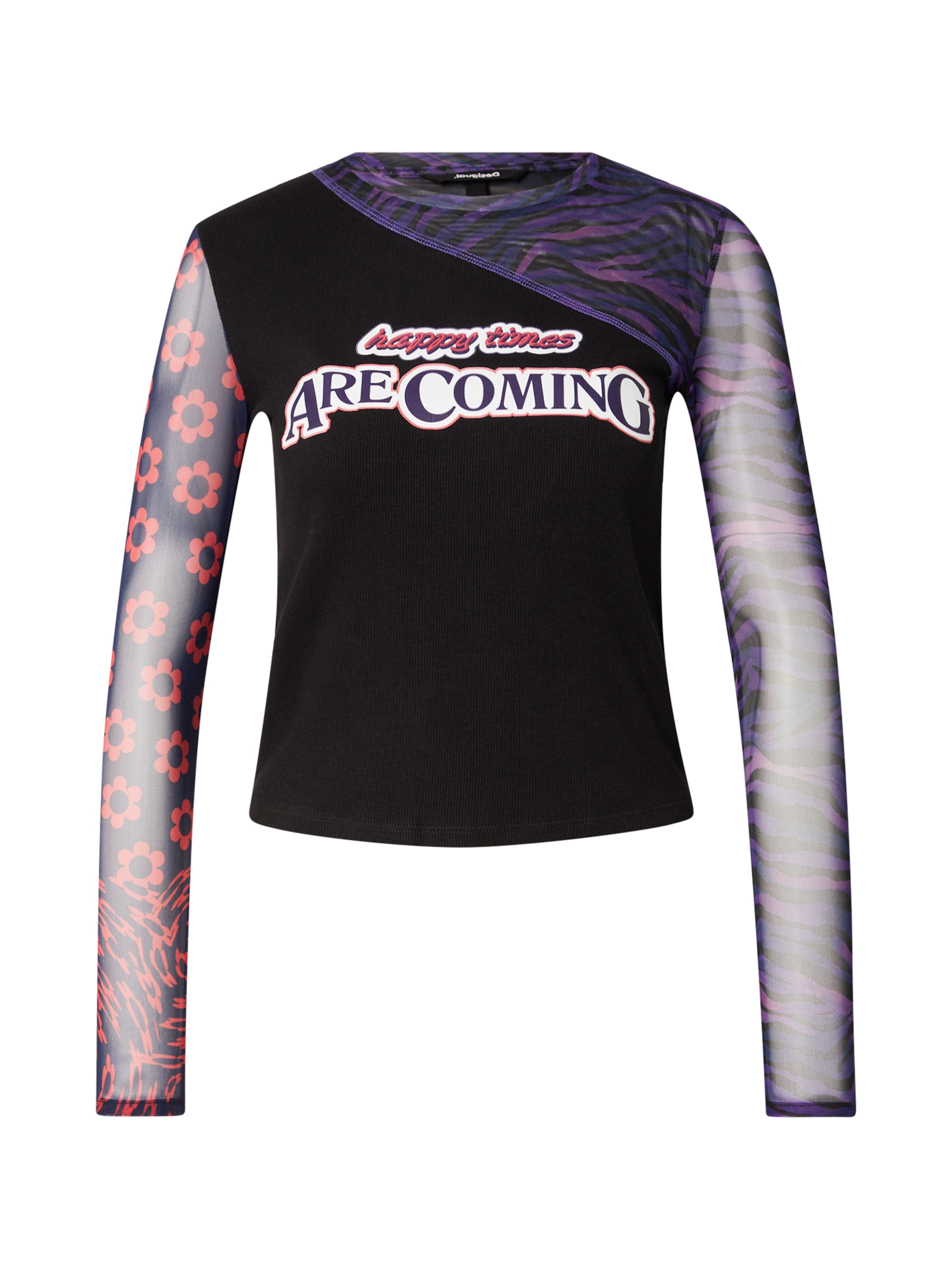 Tricou 'COBAIN' de la Desigual pe mov: față