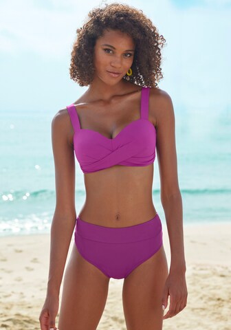 LASCANA Bandeau Bikinitop in Pink: predná strana