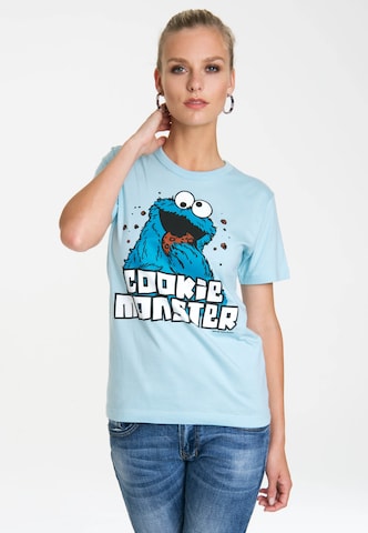 LOGOSHIRT T-Shirt 'Krümelmonster' in Blau: predná strana