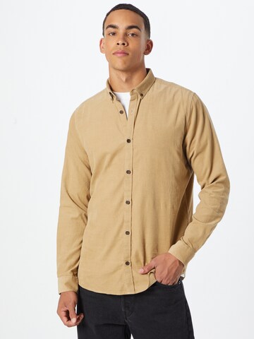 INDICODE JEANS Regular fit Overhemd 'Ryan' in Beige: voorkant