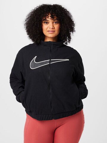 Nike Sportswear Athletic fleece jacket in Black: front