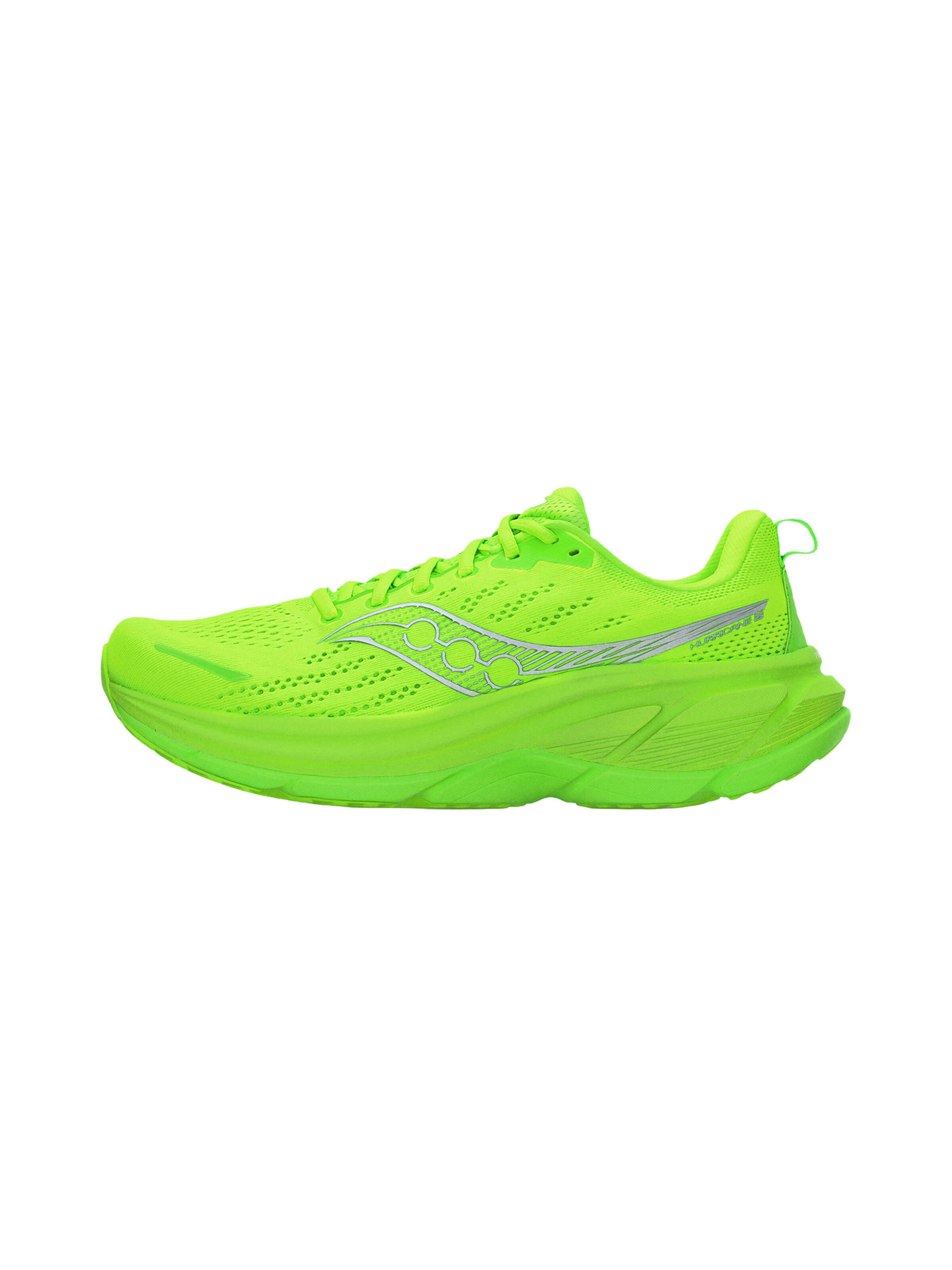 Chaussure de course saucony en vert : devant