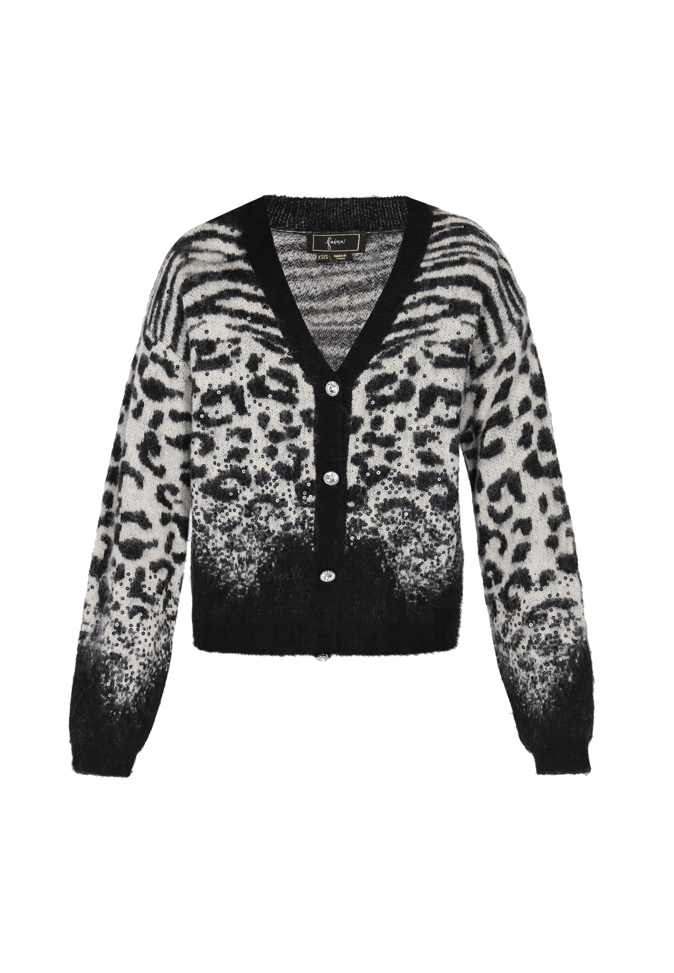 faina - Cárdigan en negro: frente