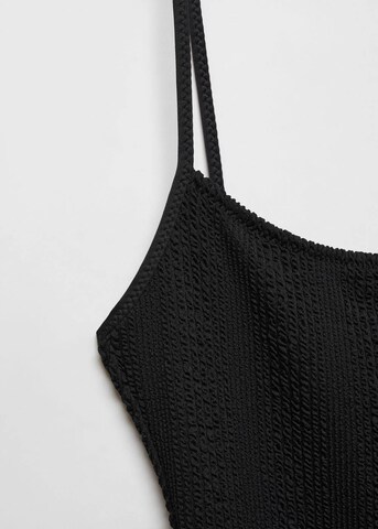 MANGO Bralette Swimsuit 'Ocean' in Black