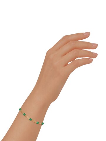 Fräulein Wunder Armband 'Dots Edelstahl Gold' in Groen