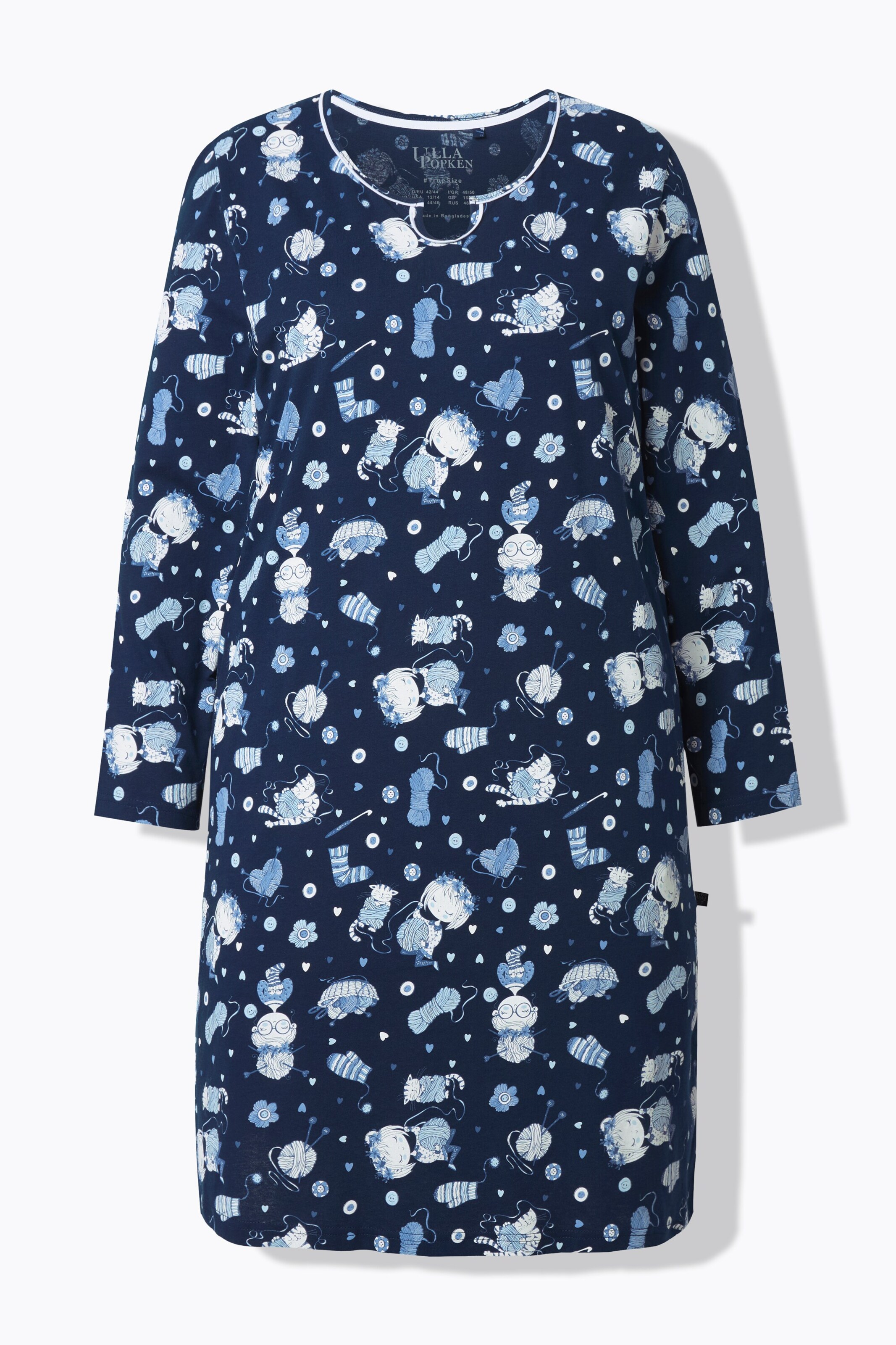 Ulla Popken Nachthemd in Blauw