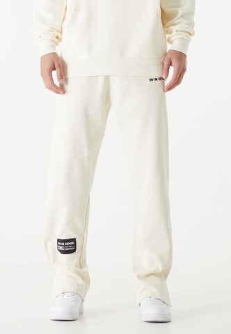 9N1M SENSE Regular Панталон в бяло: отпред