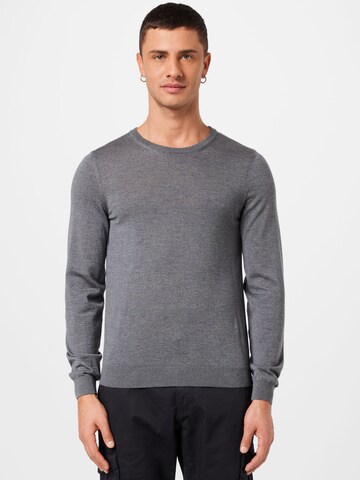 BOSS - Jersey 'Leno' en gris: frente