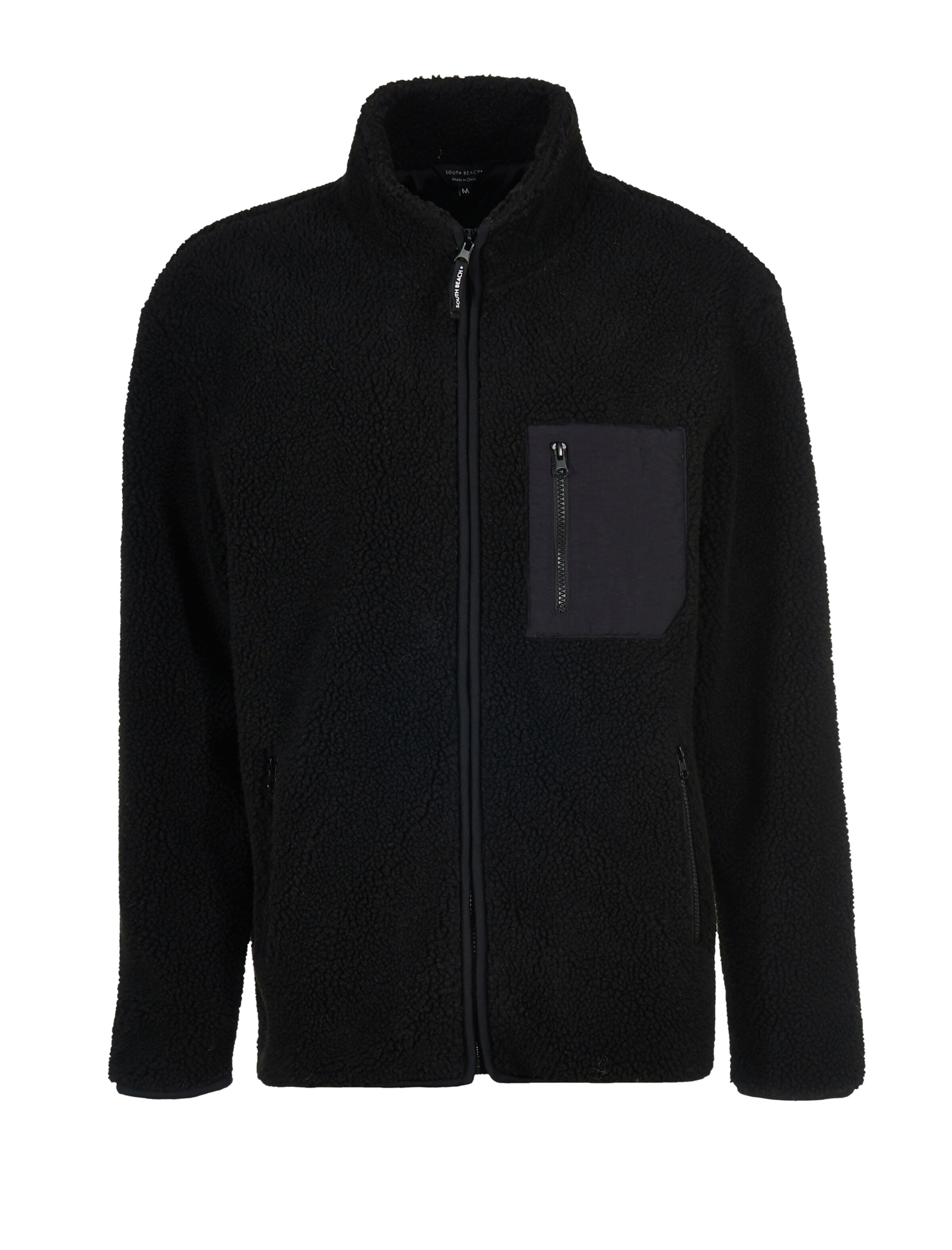 Giacca di pile di South Beach in nero: frontale