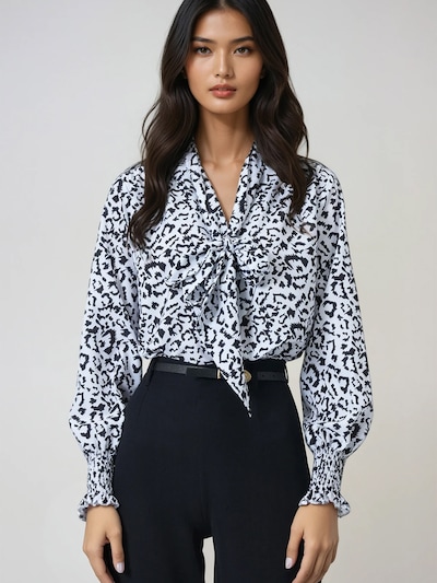Trend Alaçatı Stili Bluse i sort / hvid, Produktvisning