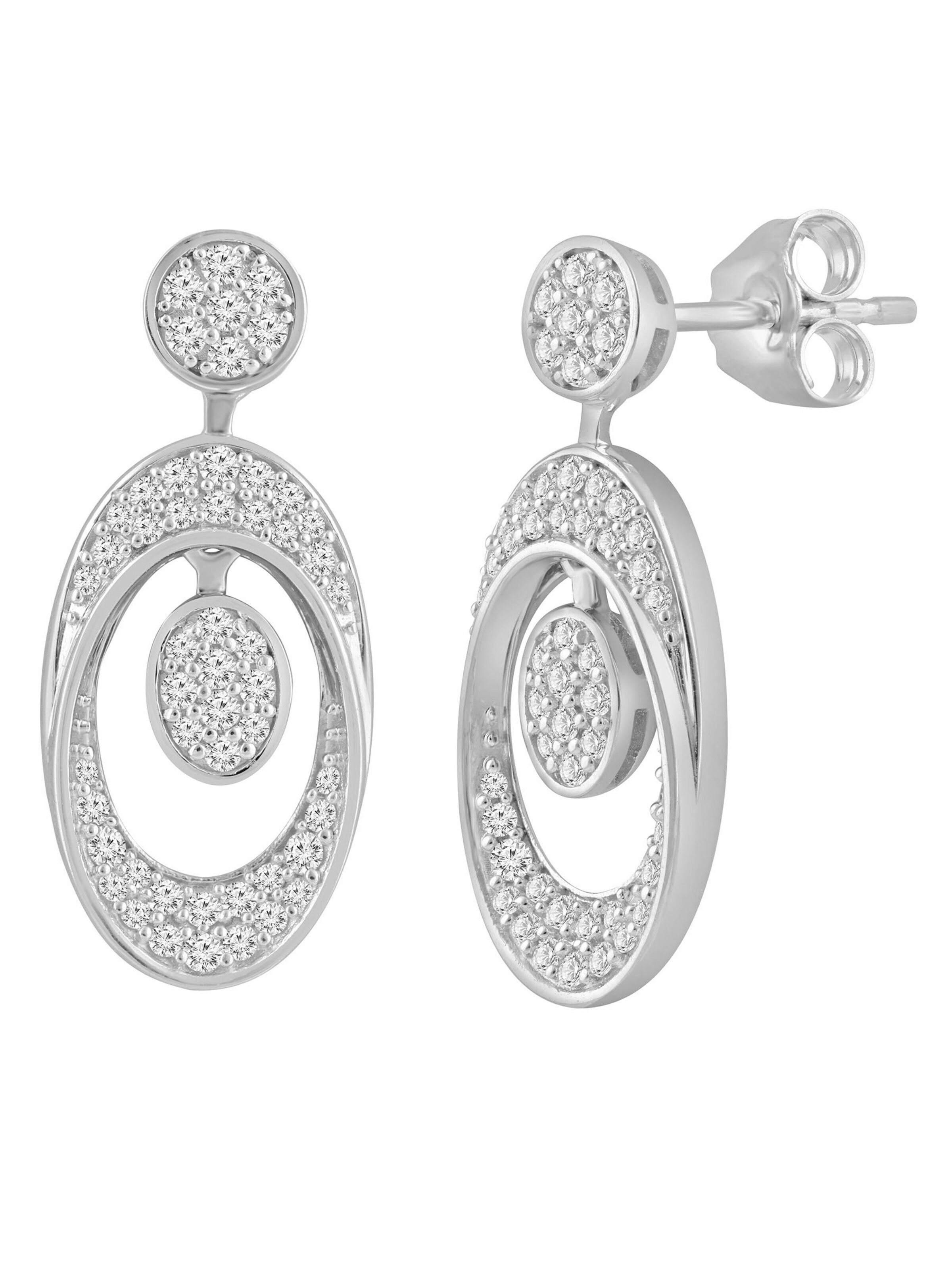 Diamant Exquis - Pendientes 'Ohrringe aus 585 Weißgold mit Diamant' en plata