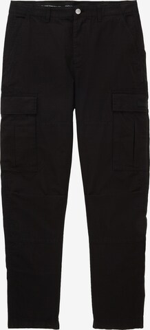 TOM TAILOR DENIM Loose fit Trousers in Black: front