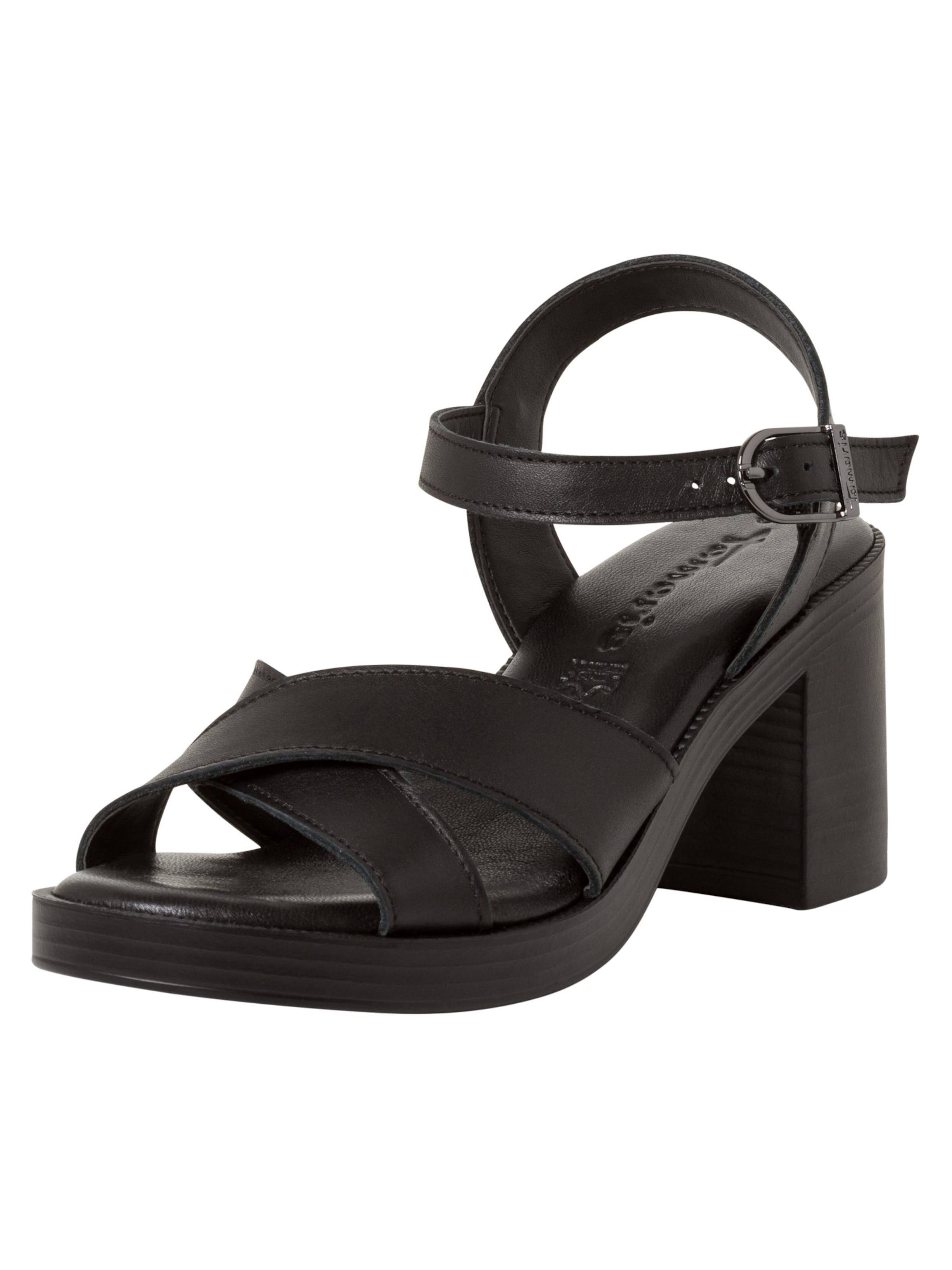 Sandales Tamaris en noir : devant