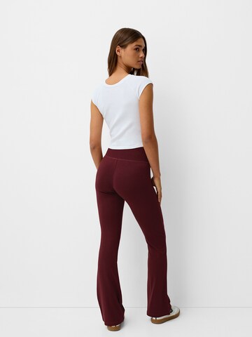 Bershka Flared Trousers in Red