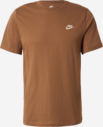 Nike Sportswear Regular fit Shirt 'CLUB' in Bruin: voorkant