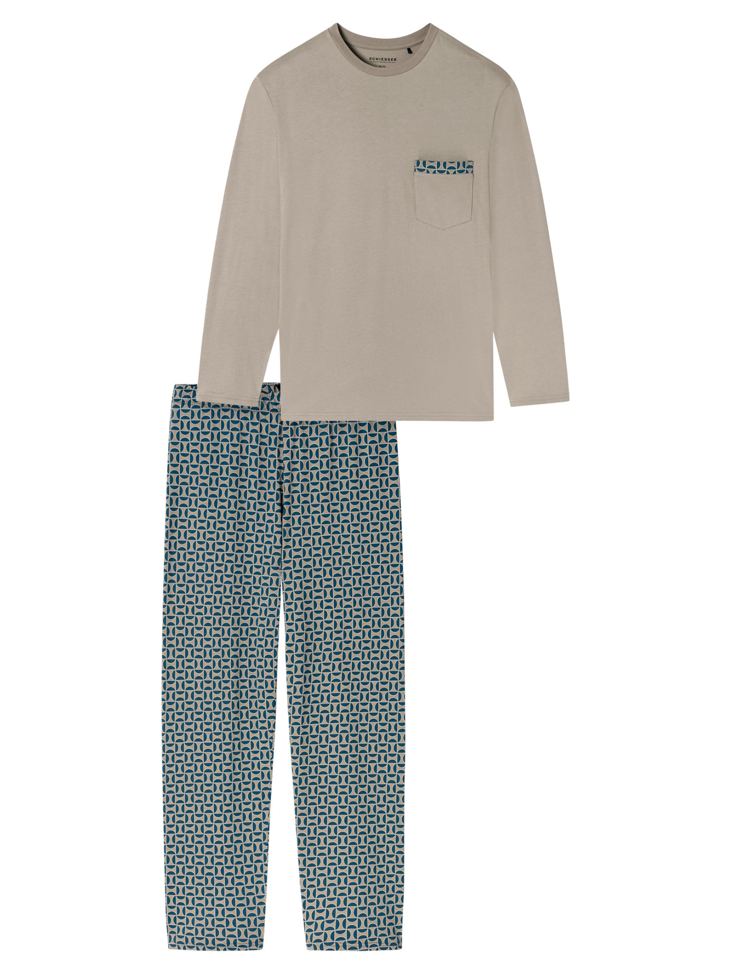 SCHIESSER - Pijama largo 'Comfort Nightwear' en marrón: frente