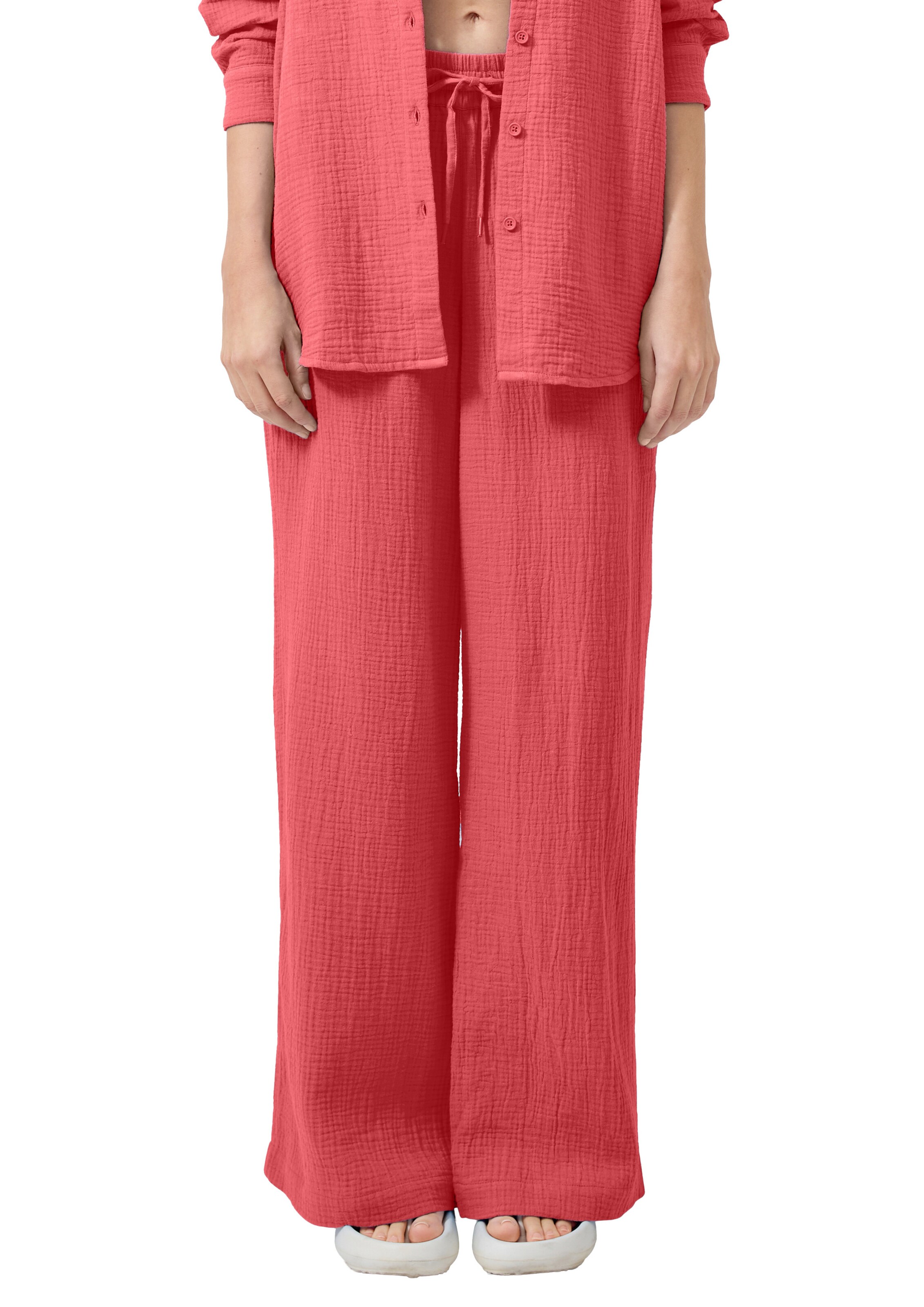 QS Wide Leg Housut värissä punainen: etupuoli