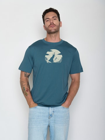 T-Shirt 'Fusion Nature Clouds Ride' GREENBOMB en bleu : devant