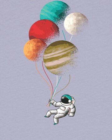 watabout.kids T-Shirt 'Balloon Spaceman' in Lila