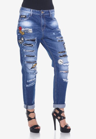 CIPO & BAXX Loosefit Jeans 'Ripped' in Blauw