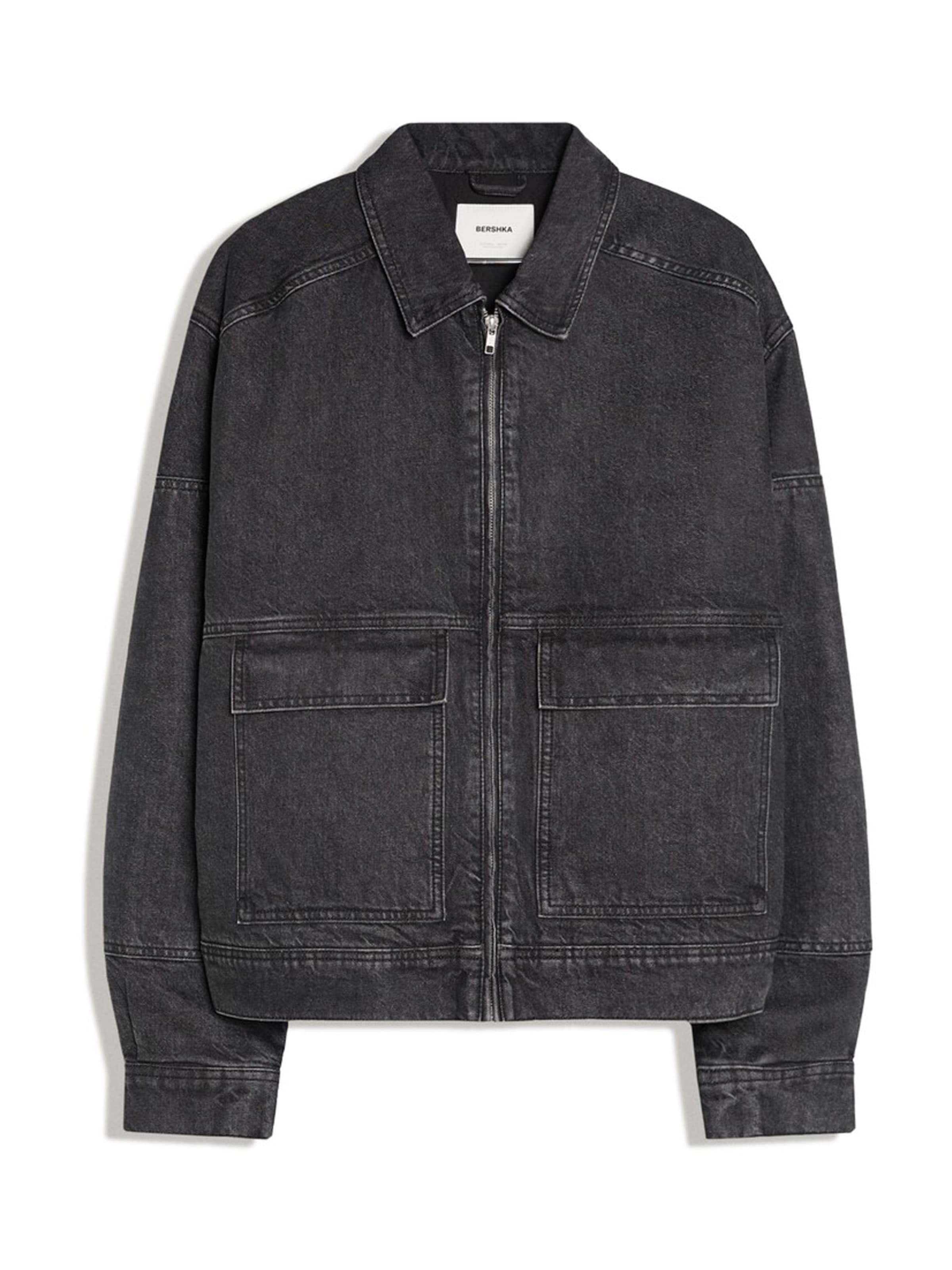 Bershka Between-season jacket in Black: front