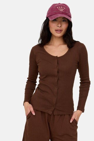 Turtledove London Strickjacke ' Nora ' in Braun: Vorderseite