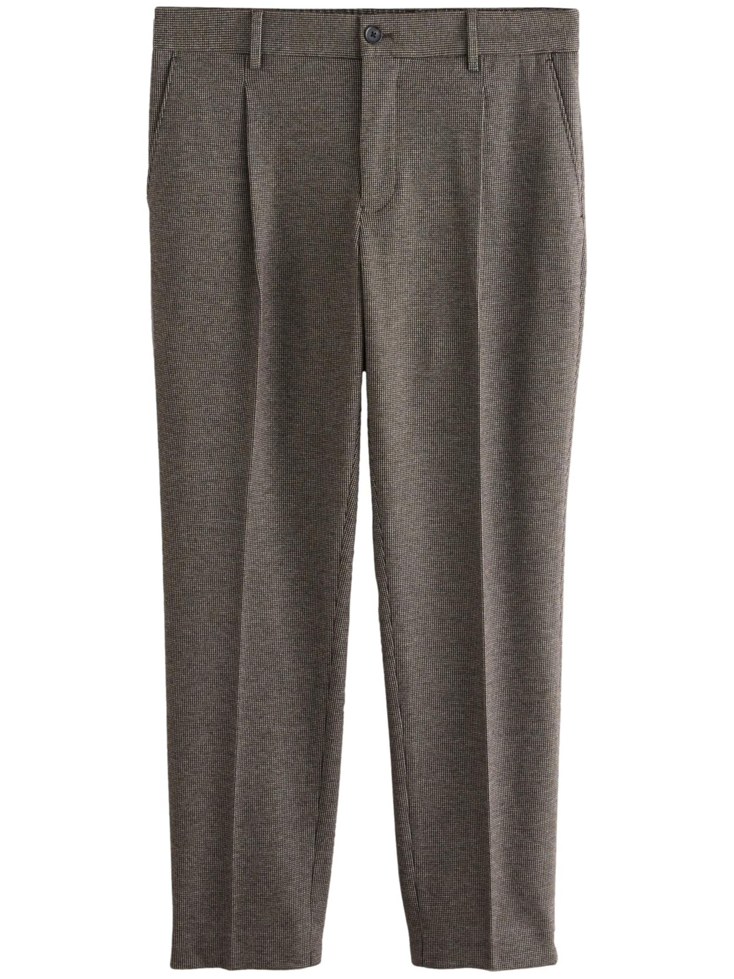 Pantaloni con piega frontale Next di colore cioccolato / bianco, Visualizzazione prodotti