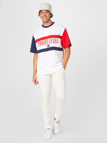 Coupe slim Pantalon chino 'SCANTON' Tommy Jeans en blanc