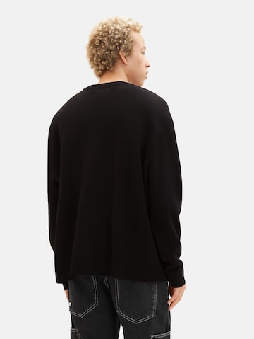 TOM TAILOR DENIM Pullover in Schwarz