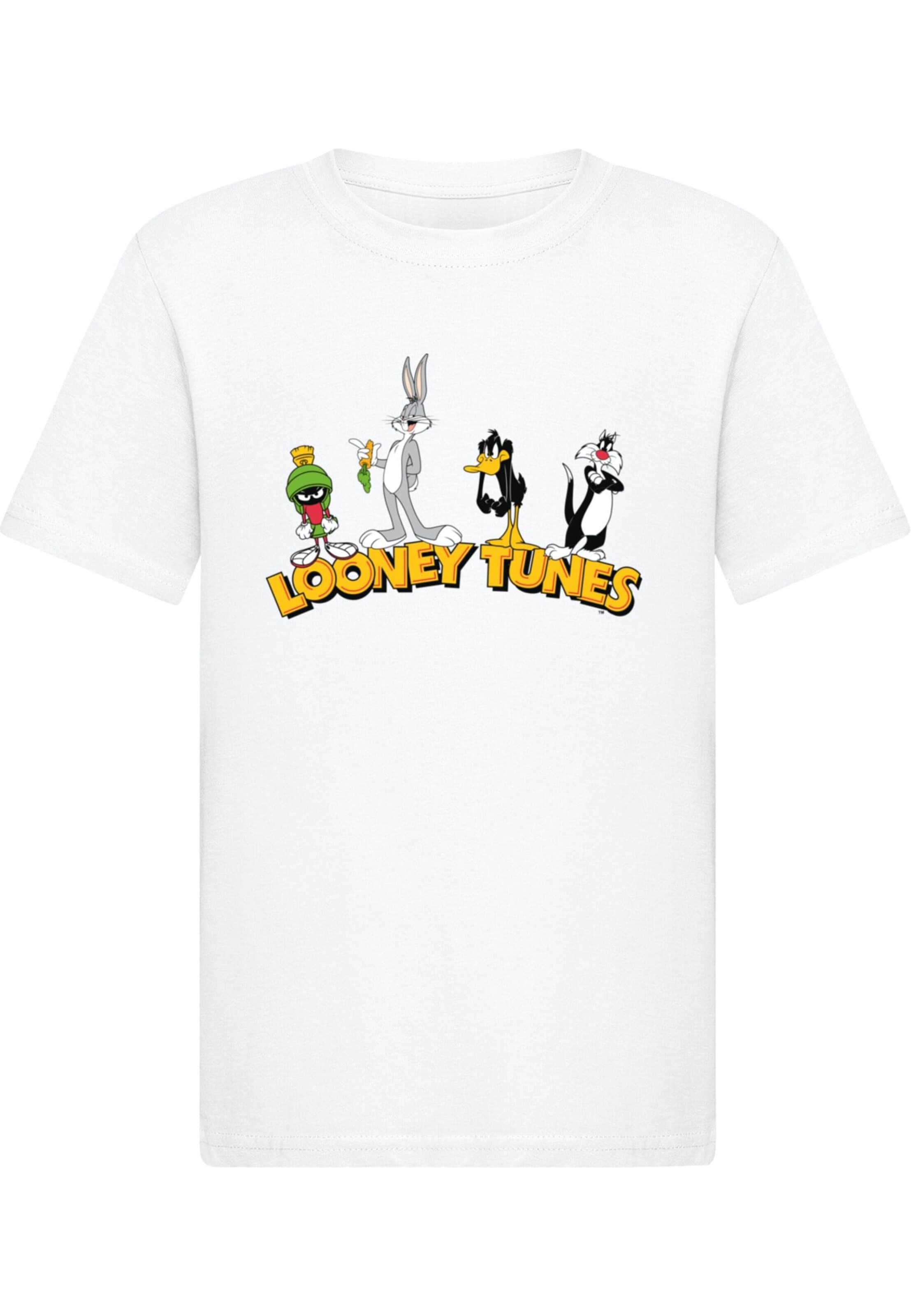 ABSOLUTE CULT Shirt 'Looney Tunes - Platform Pose' in White: front