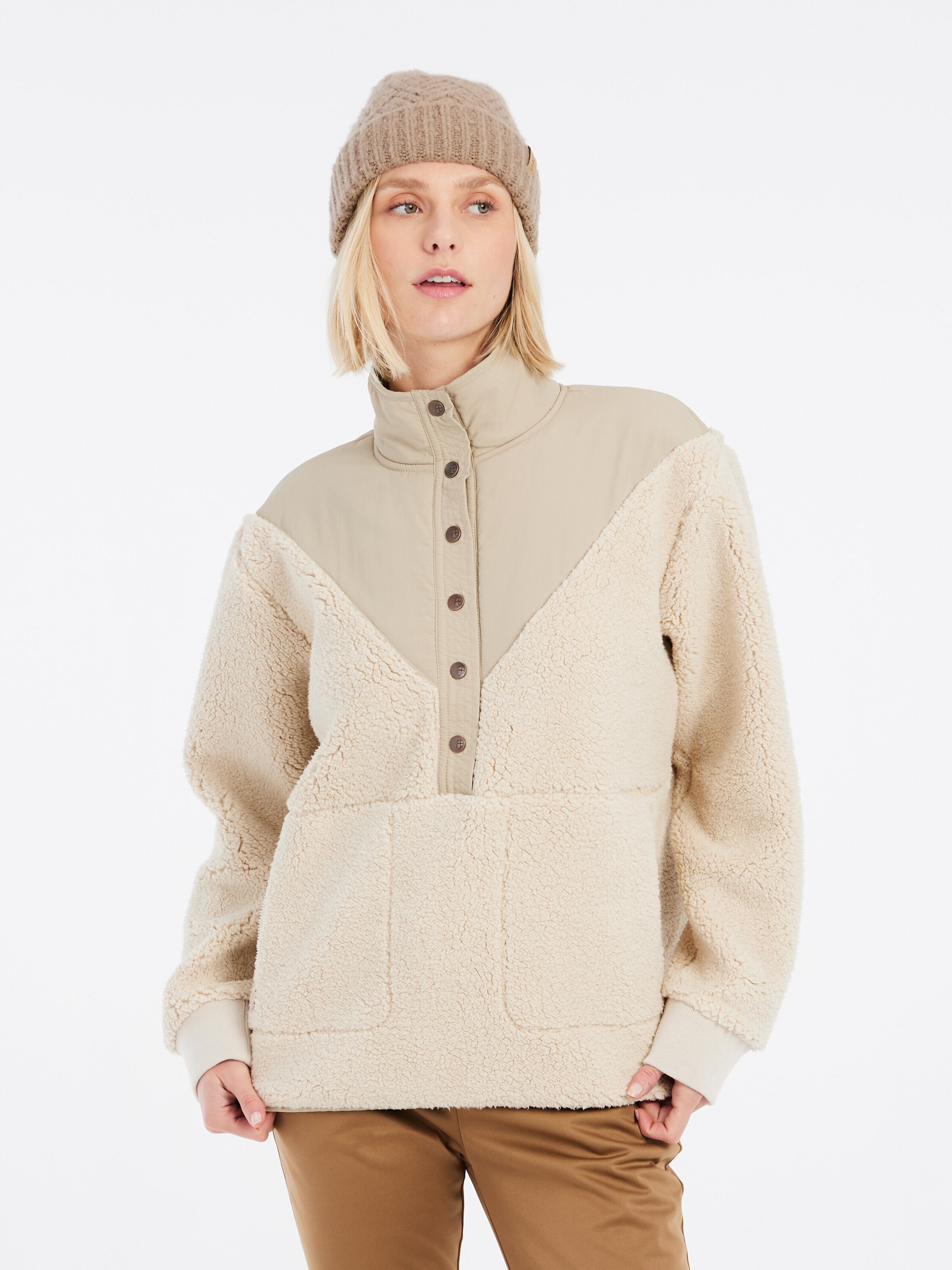 PROTEST Sports sweatshirt 'PRTCYBER' in Brown: front